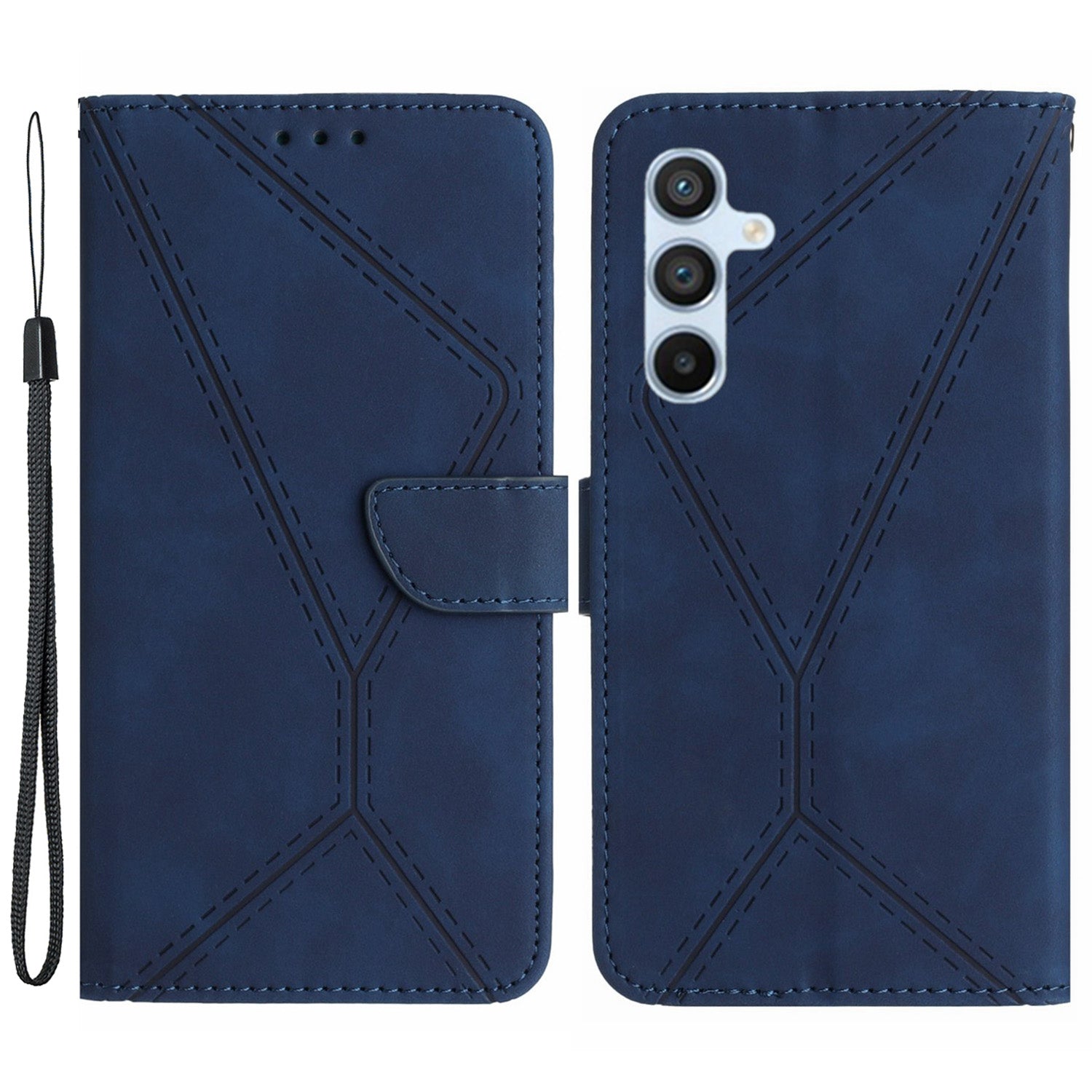 HT05 For Samsung Galaxy A25 5G PU Leather Phone Case Skin-touch Stand Wallet Imprinted Line Cover HT05 For Samsung Galaxy A25 5G PU Leather Phone Case Skin-touch Stand Wallet Imprinted Line Cover